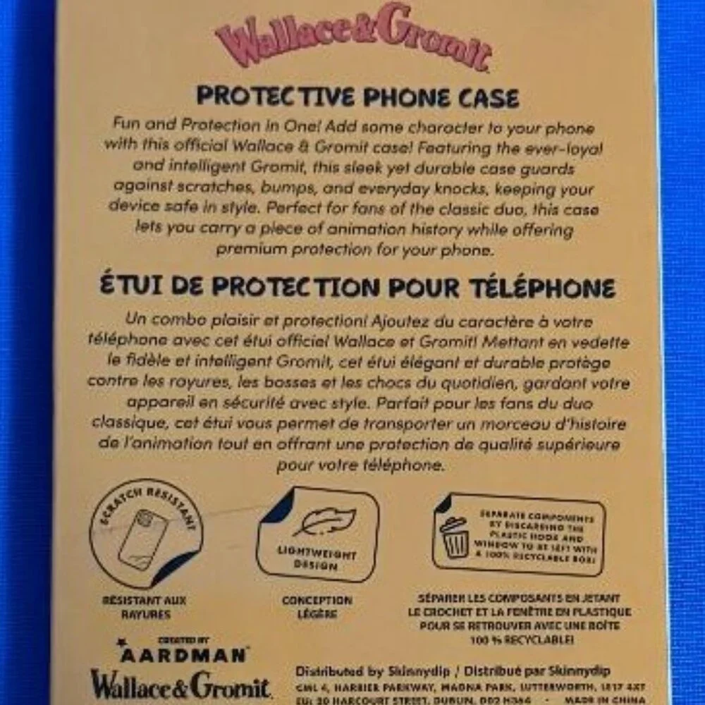 BRAND NEW WALLACE & GROMIT IPHONE 15 PRO MAX PHONE CASE ~ WIRELESS FAST CHARGING